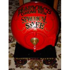 Антикварный Сейф Marvin Safe Company в виде пушечного ядра Chrome Iron Spherical Mini-Cannonball Safe (приблизительно 1865год)