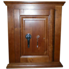 Офисный сейф под заказ с отделкой  из ценных пород древесины ОФ-М 1