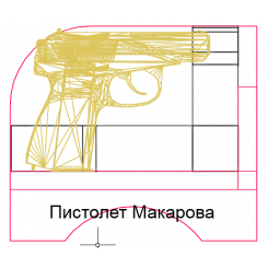 Подставка под 4 пистолета (ДСП18 + Alcantara)